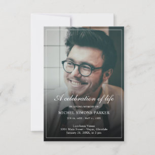 Budget Photo Memorial Celebration of Life Funeral Invitation