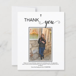 Budget Photo Memorial Funeral  Thank you Card
