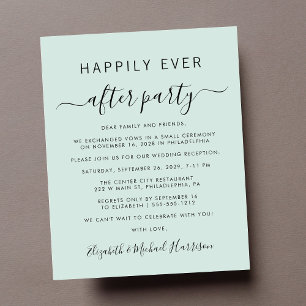 Budget Photo Mint Wedding Reception Invitation