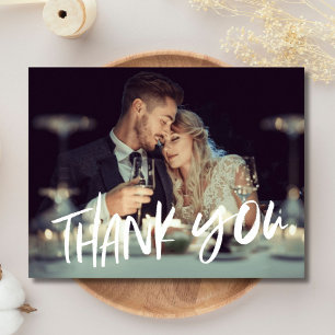 Budget Photo Modern Wedding Thank You Postcard