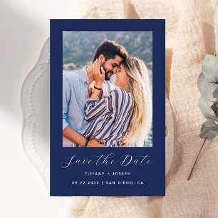 Budget Photo Navy Blue Save the Date