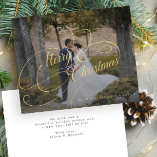 Budget photo newlywed Christmas holiday card