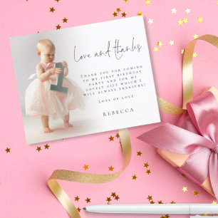 Budget Photo Overlay 1st Birthday Thank You