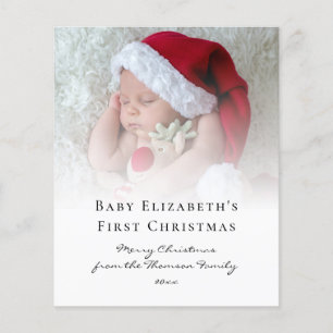 Budget Photo Overlay Baby First Christmas Card