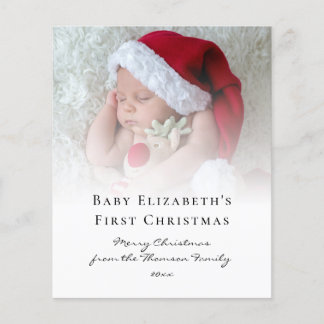 Budget Photo Overlay Baby First Christmas Card