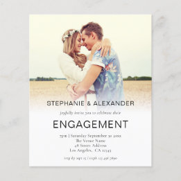 Budget Photo Overlay Engagement Party Invitation