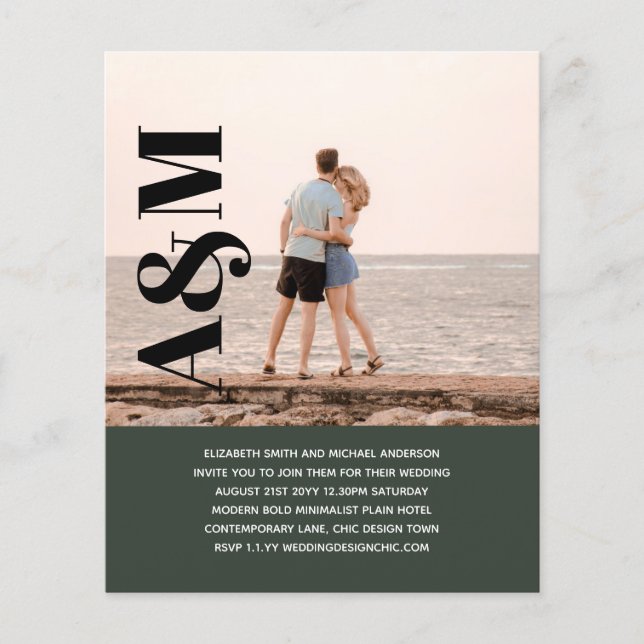 BUDGET PHOTO Overlay Engagement Wedding Save Dates Flyer (Front)