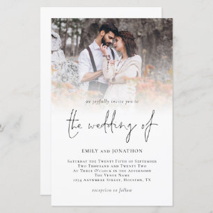 Budget Photo Overlay Script Wedding Invitation