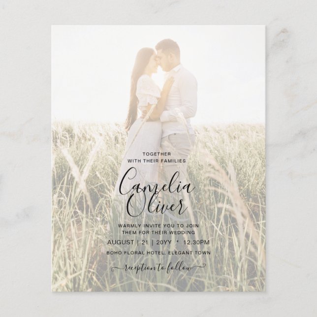 BUDGET Photo Overlay Terracotta Wedding Invite  Fl Flyer (Front)