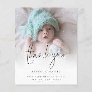 Budget Photo Overlay Thank You Birth Announcement