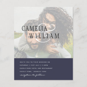 BUDGET Photo Overlay Wedding Engagement Save Date Flyer