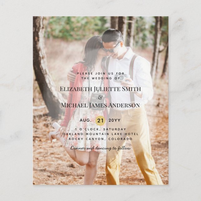 Budget PHOTO OVERLAY Wedding Invite Flyer (Front)