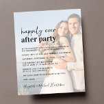 Budget Photo Overlay Wedding Reception Invitation<br><div class="desc">Modern budget-friendly wedding announcement and reception invitation featuring your photo overlayed with "Happily Ever After Party" in a mix of a contemporary script and bold modern typography. Personalise your message and invitation in more detail and add your names in a signature-like script.</div>