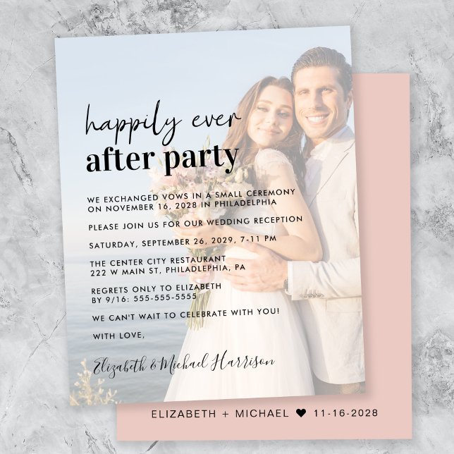 Budget Photo Overlay Wedding Reception Invitation (Creator Uploaded)