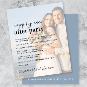 Budget Photo Overlay Wedding Reception Invitation