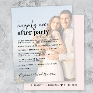 Budget Photo Overlay Wedding Reception Invitation