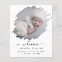 Budget Photo Overlay Welcome Birth Announcement