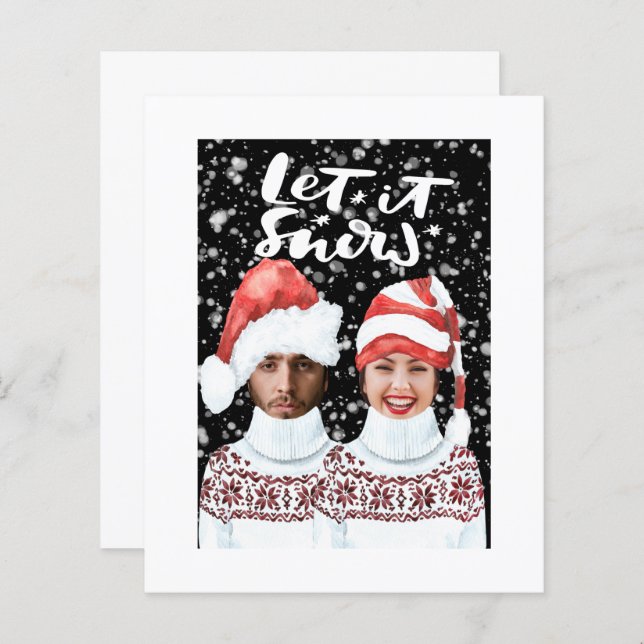 BUDGET Photo Personalised Christmas Let It Snow (Front/Back)