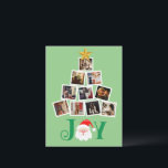 Budget Photo Personalised Joy Christmas Postcard<br><div class="desc">Cute green Christmas tree made with your own choice of personal photos make this budget holiday postcard perfect for your friends & family.  “Joy” with Santa Claus in the middle.  Pretty festive gold star on top of this photo tree finishes off this sweet greeting postcard.</div>