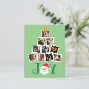 Budget Photo Personalised Joy Christmas Postcard