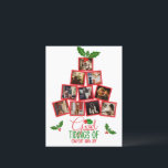 Budget Photo Personalised Red Christmas Postcard<br><div class="desc">Cute Christmas tree made with your own choice of personal photos make this budget holiday postcard perfect for your friends & family.</div>