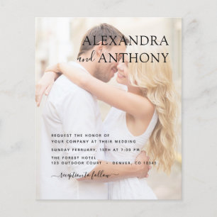 Budget Photo Picture Wedding Romantic Elegant Flyer