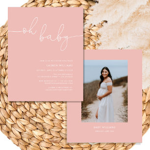 Budget Photo Pink Baby Girl Shower Invitation