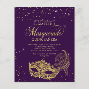 BUDGET Photo Purple Gold Masquerade Quinceañera