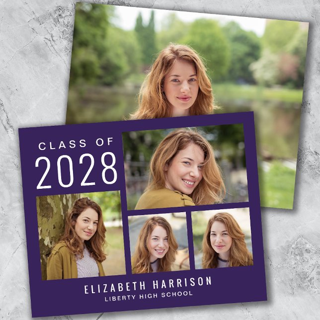 Budget Photo Purple Graduation Announcement (Creator Uploaded)