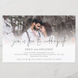 Budget Photo QR Code Join Us Wedding Invitation
