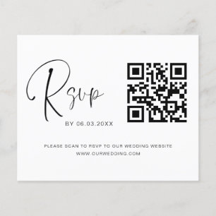 Budget Photo QR Code RSVP Wedding Website Flyer