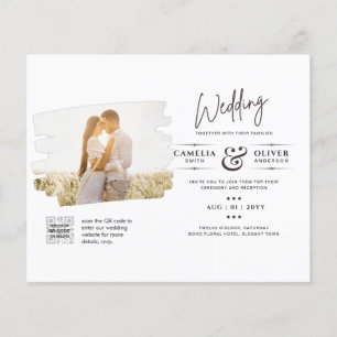 BUDGET PHOTO QR CODE Wedding Invite RSVP Details Flyer