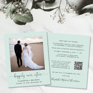 Budget Photo QR Code Wedding Reception Invitation
