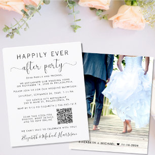 Budget Photo QR Code Wedding Reception Invitation
