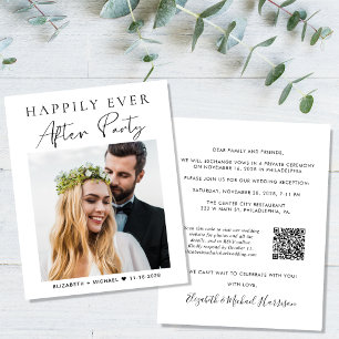 Budget Photo QR Code Wedding Reception Invitation