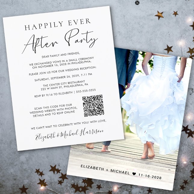 Budget Photo QR Code Wedding Reception Invitation (Your love story deserves a grand celebration!)