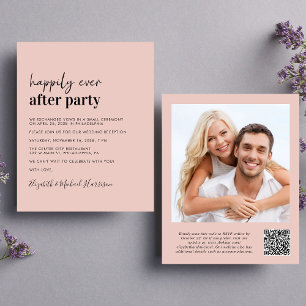 Budget Photo QR Code Wedding Reception Invitation