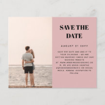 BUDGET Photo Save Date Minimalist Simple Plain