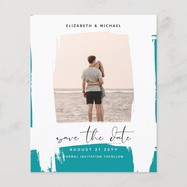BUDGET Photo Save Date Minimalist Simple Plain (Front)