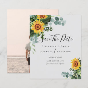 BUDGET  Photo Save Date Rustic SUNFLOWERS Greenery