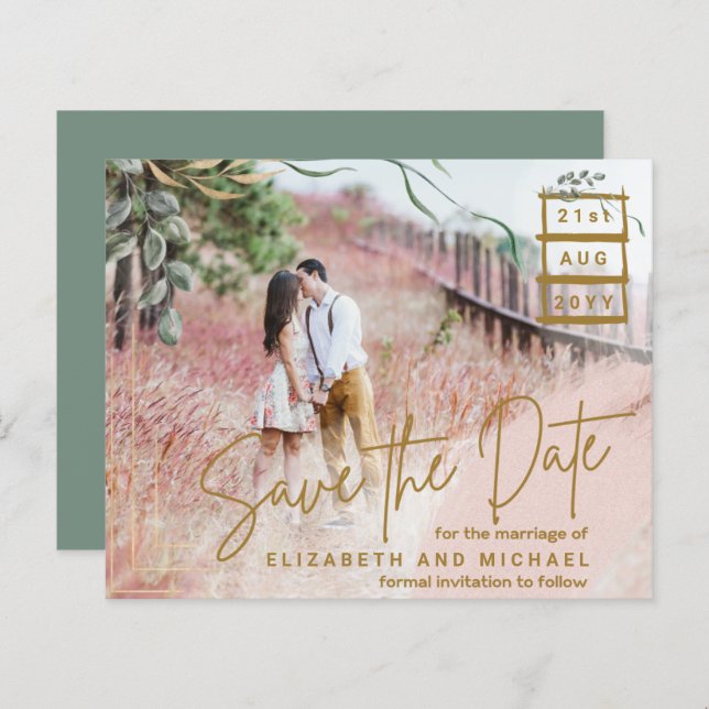 BUDGET PHOTO SAVE THE DATE - CHEAP Modern Simple (Front/Back)