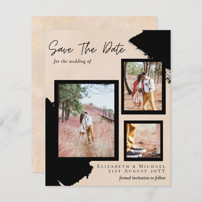BUDGET Photo SAVE the DATE Engagement Peach (Front/Back)