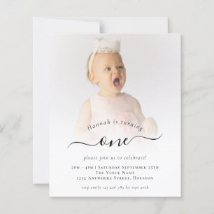 Budget Photo Script 1st Birthday Party Invitation