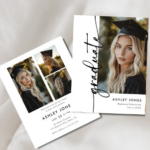 Budget Photo Script Graduation Party Invitation