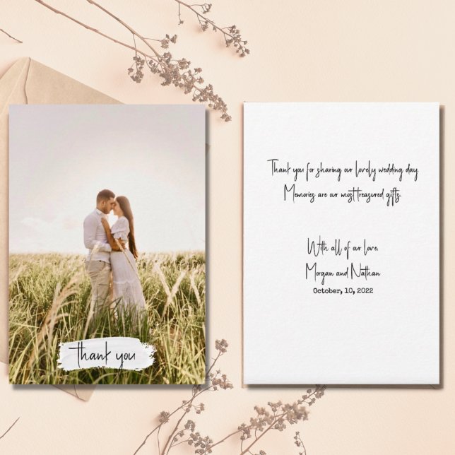 Budget Photo Script Simple Wedding Thank You Card (Creator Uploaded)