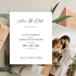 Budget photo simple elegant wedding save the date