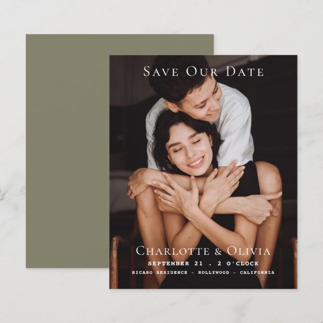 BUDGET Photo Simple Save The Date Wedding (Front/Back)