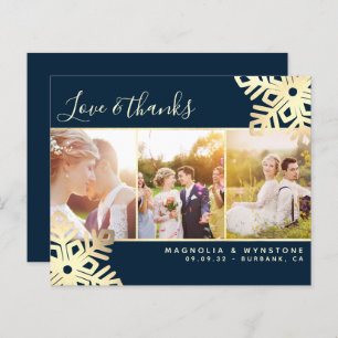 Budget Photo Snowflake Wedding Thank You Card