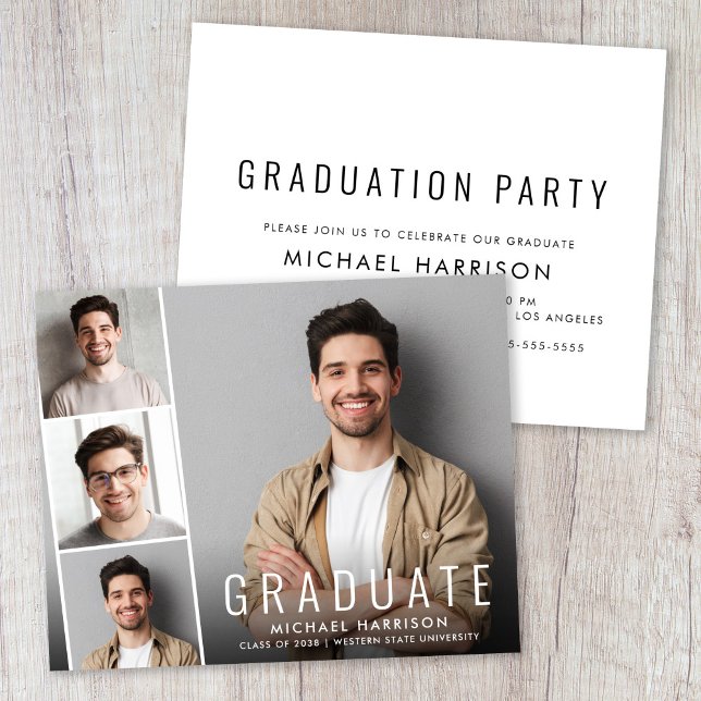 Budget Photo Strip Graduation Party Invitation (Budget Photo Graduation Party Invitation)