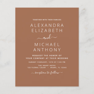 Budget Photo Terra Cotta Boho Wedding Simple Flyer